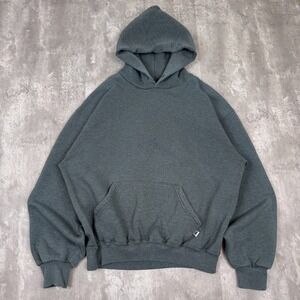 Vintage Russell Athletic Blank Hoodie Mens L Gray Sweatshirt Pullover Drawstring